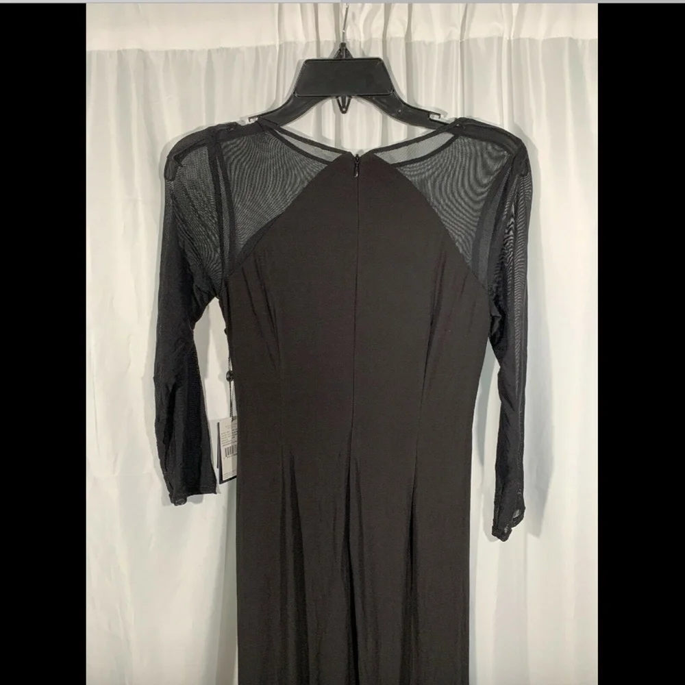 NWT Adrianna Papell Illusion Jersey‎ Gown black